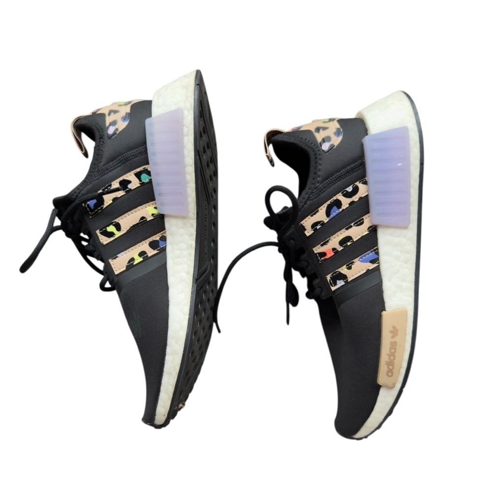 adidas NMD R1 Black Purple Leopard Sneakers